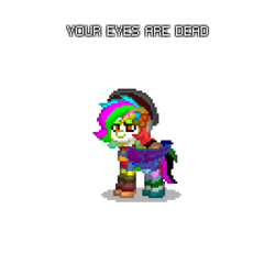 Size: 400x400 | Tagged: safe, oc, oc only, oc:eye pain, oc:your eyes are dead, pony, pony town, do not steal, mary sue, rainbow hair, simple background, transparent background