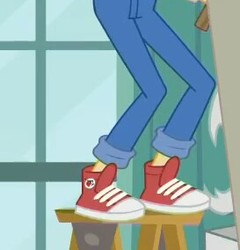 Size: 273x284 | Tagged: safe, screencap, wiz kid, a queen of clubs, equestria girls, g4, my little pony equestria girls: better together, clothes, converse, cropped, legs, male, pants, pictures of legs, shoes, sneakers