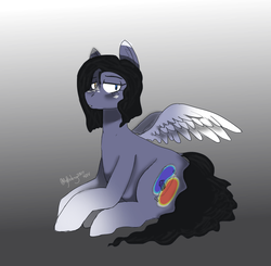 Size: 1024x1005 | Tagged: safe, artist:itzdatag0ndray, oc, oc only, pegasus, pony, ear fluff, portal, redesign, solo, spread wings, wings