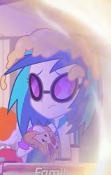 Size: 352x552 | Tagged: safe, screencap, dj pon-3, heath burns, vinyl scratch, equestria girls, equestria girls series, g4, overpowered (equestria girls), background human, clothes, female, food, glasses, meat, pepperoni, pepperoni pizza, pizza