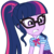 Size: 2038x2048 | Tagged: safe, artist:thebarsection, edit, edited screencap, screencap, sci-twi, twilight sparkle, equestria girls, g4, my little pony equestria girls: better together, star crossed, background removed, bowtie, ewww!!!, female, geode of telekinesis, glasses, high res, magical geodes, not a vector, pendant, simple background, solo, transparent background