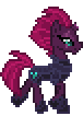 Size: 76x106 | Tagged: safe, artist:botchan-mlp, tempest shadow, pony, unicorn, g4, my little pony: the movie, animated, broken horn, concave belly, cute, desktop ponies, female, horn, horseshoes, mare, pixel art, pretty pretty tempest, simple background, slender, solo, sprite, tempestbetes, thin, transparent background, trotting
