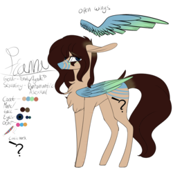 Size: 3160x3093 | Tagged: safe, artist:sweetmelon556, oc, oc only, oc:fianna, pegasus, pony, colored wings, female, high res, mare, multicolored wings, reference sheet, solo