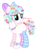 Size: 2128x2775 | Tagged: safe, artist:elskafox, oc, oc only, earth pony, pony, bow, bracelet, clothes, decora, freckles, hairclip, harajuku, high res, jewelry, necklace, simple background, socks, solo, striped socks, transparent background