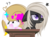 Size: 1023x763 | Tagged: safe, artist:snowbunny0820, oc, oc only, oc:jack, oc:spring splat, pony, base used, female, hair over one eye, male, mare, simple background, stallion, table, transparent background