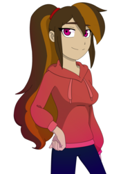 Size: 2397x3195 | Tagged: safe, artist:fantasygerard2000, oc, oc only, oc:cupcake slash, equestria girls, g4, clothes, commission, equestria girls-ified, female, high res, hoodie, simple background, smiling, solo