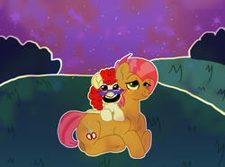 Size: 1762x1314 | Tagged: safe, artist:positivest, babs seed, twist, earth pony, pony, g4, female, glasses, lesbian, ship:babstwist, shipping