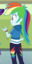 Size: 290x578 | Tagged: safe, screencap, rainbow dash, a queen of clubs, equestria girls, equestria girls series, g4, clothes, cropped, female, pants, rear view