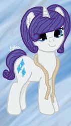 Size: 600x1067 | Tagged: safe, artist:afkacrazy, rarity, pony, unicorn, g4, alternate hairstyle, female, measuring tape, solo