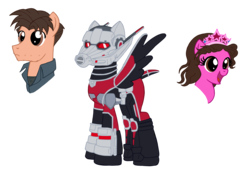 Size: 2716x1929 | Tagged: safe, artist:edcom02, artist:jmkplover, pony, antman, cassandra lang, jewelry, marvel, ponified, scott lang, simple background, tiara, transparent background