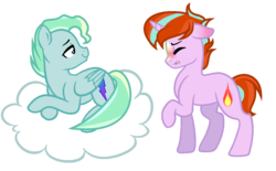 Size: 1108x688 | Tagged: safe, artist:loveheart326, oc, oc only, pony, blushing, cloud, embarrassed