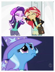 Size: 3106x4096 | Tagged: safe, edit, screencap, starlight glimmer, sunset shimmer, trixie, equestria girls, equestria girls specials, g4, magic duel, my little pony equestria girls: mirror magic, sad