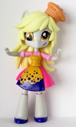 Size: 546x913 | Tagged: safe, artist:whatthehell!?, derpy hooves, equestria girls, g4, clothes, doll, equestria girls minis, food, irl, meme, merchandise, muffin, photo, shoes, skirt, special eyes, toy
