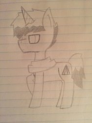 Size: 1024x1365 | Tagged: safe, artist:lightning135, oc, oc only, oc:lightwave, pony, unicorn, cutie mark, lined paper, rule 63, traditional art