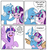 Size: 1930x2036 | Tagged: dead source, safe, artist:gela-g-i-s-gela, starlight glimmer, trixie, twilight sparkle, alicorn, pony, unicorn, g4, alternate hairstyle, bedroom eyes, blushing, cardboard, cardboard wings, clothes, comic, cosplay, costume, crossed horns, dialogue, fake wings, female, floppy ears, grin, holding hooves, horn, horns are touching, hug, lesbian, lidded eyes, looking away, mare, missing cutie mark, nervous, raised hoof, roleplaying, ship:startrix, ship:twistarlight, ship:twixie, shipping, shocked, simple background, smiling, spread wings, sweat, twilight sparkle (alicorn), twixstar, wavy mouth, white background, wide eyes, wings