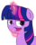 Size: 1459x1840 | Tagged: safe, artist:sykobelle, twilight sparkle, pony, g4, emoji, female, glowing horn, hand, hand on chin, horn, magic, magic hands, mare, simple background, solo, thinking, transparent background, 🤔