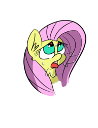 Size: 2501x3236 | Tagged: safe, artist:comet0ne, fluttershy, pegasus, pony, g4, ahegao, bust, digital art, ear fluff, female, heart eyes, heavy breathing, high res, looking at you, looking up, looking up at you, mare, open mouth, panting, simple background, sketch, solo, sweat, tongue out, transparent background, wingding eyes