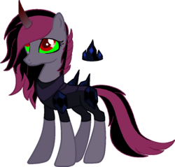 Size: 935x892 | Tagged: safe, artist:overlord pony, oc, oc only, oc:ravana, pony, unicorn, armor, base used, commission, crystal, parent:king sombra, simple background, solo, transparent background