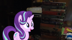 Size: 1696x954 | Tagged: safe, starlight glimmer, g4, irl, photo, ponies in real life, veggietales, vhs