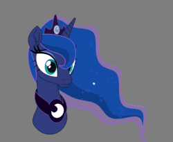 Size: 825x675 | Tagged: safe, artist:tiarawhy, princess luna, alicorn, pony, g4, my little pony: the movie, animated, bust, female, gif, gray background, movie accurate, simple background, solo, toon boom, wip