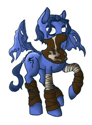 Size: 1000x1352 | Tagged: safe, artist:saphirecharge, pony, legacy of kain, ponified, raziel, solo