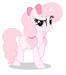 Size: 1224x1376 | Tagged: safe, artist:cutiesparkle, oc, oc only, oc:pinkster, pony, unicorn, bow, female, hair bow, mare, raised eyebrow, raised hoof, solo