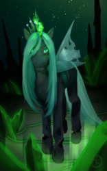 Size: 1024x1638 | Tagged: dead source, safe, artist:soraroxas-15, queen chrysalis, changeling, changeling queen, g4, female, solo