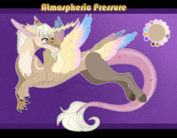 Size: 1063x829 | Tagged: safe, artist:bijutsuyoukai, oc, oc only, oc:atmospheric pressure, draconequus, hybrid, interspecies offspring, male, offspring, parent:discord, parent:princess celestia, parents:dislestia, reference sheet, solo