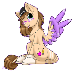 Size: 1024x1000 | Tagged: safe, artist:whitehershey, oc, oc only, oc:musical sketch, original species, pegasus, pony, female, hat, mare, simple background, solo, transparent background