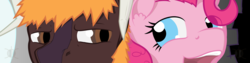 Size: 3200x800 | Tagged: safe, artist:parallel black, pinkie pie, kirin, pony, g4, banner, bleach (manga), crossover, digital art, garganta, kurosaki ichigo, looking at each other, patreon, ponified, portal