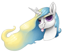 Size: 2044x1640 | Tagged: safe, princess celestia, alicorn, pony, g4, :p, bust, digital art, female, mare, silly, simple background, solo, tongue out, white background