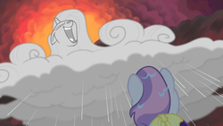 Size: 1280x720 | Tagged: safe, screencap, rarity, sweetie belle, cloud pony, pony, unicorn, for whom the sweetie belle toils, g4, cloud, laughing, nightmare, raricloud