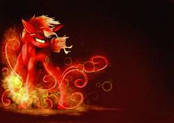 Size: 1754x1240 | Tagged: safe, artist:mayamermaid, oc, oc only, fire, mane of fire, mane on fire, solo