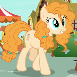Size: 777x777 | Tagged: safe, screencap, cinnamon pear, pear butter, earth pony, pony, g4, the perfect pear, cropped, female, mare, pear family member, smiling, solo