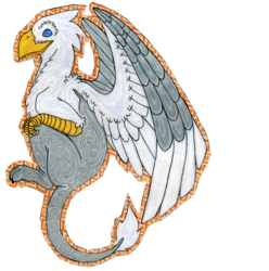 Size: 800x806 | Tagged: source needed, safe, artist:strawberrymink, oc, oc only, oc:der, griffon, badge, male, simple background, solo, transparent background