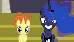 Size: 1920x1080 | Tagged: safe, screencap, indian summer, princess luna, pony, a royal problem, g4, 1080p, female, filly, smiling