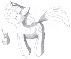 Size: 1710x1417 | Tagged: safe, artist:aafh, twilight sparkle, pony, g4, female, monochrome, solo, traditional art