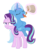 Size: 1200x1500 | Tagged: safe, artist:sazanamibd, starlight glimmer, trixie, pony, unicorn, g4, cinnamon nuts, duo, eating, evil smile, eyes closed, female, food, glowing horn, grin, horn, mare, nuts, open mouth, ponies riding ponies, riding, simple background, smiling, tongue out, transparent background, trixie riding starlight glimmer, vector