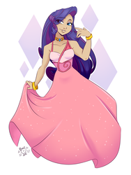 Size: 1800x2400 | Tagged: safe, artist:ponut_joe, rarity, human, equestria girls, beautiful, bracelet, clothes, cutie mark background, dress, female, hair over one eye, jewelry, moderate dark skin, necklace, signature, solo, tan