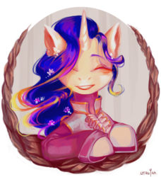 Size: 5012x5500 | Tagged: safe, artist:utauyan, rarity, pony, unicorn, g4, absurd resolution, clothes, female, flower, flower in hair, mare, smiling, solo