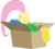 Size: 1291x1162 | Tagged: safe, artist:sympathizer, fluttershy, pony, g4, hearth's warming eve (episode), my little pony: friendship is magic, box, cardboard box, female, flutterbox, flutterbutt, hearth's warming eve, hiding, pony in a box, scared, simple background, solo, tinsel, transparent background, vector