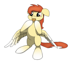 Size: 807x718 | Tagged: safe, artist:ilyasnow, oc, oc only, oc:render point, pegasus, pony, colored wings, cookie, cute, food, gradient hooves, gradient wings, solo, sticker