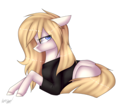 Size: 3896x3200 | Tagged: safe, artist:midnightdream123, oc, oc only, earth pony, pony, clothes, female, high res, mare, prone, shirt, simple background, solo, transparent background