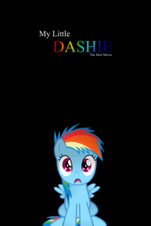 Size: 2000x3000 | Tagged: safe, artist:poniesmemes, rainbow dash, pegasus, pony, fanfic:my little dashie, g4, black background, female, filly, filly rainbow dash, high res, simple background, solo, younger