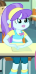 Size: 237x488 | Tagged: safe, screencap, aqua blossom, wiz kid, a little birdie told me, equestria girls, g4, my little pony equestria girls: better together, background human, blurry, cropped, op i can't see shit, solo focus