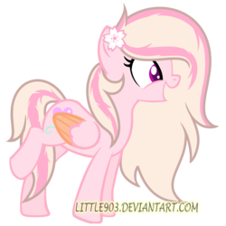 Size: 4616x4624 | Tagged: safe, artist:little903, oc, oc only, oc:sparks springs, pegasus, pony, absurd resolution, colored wings, female, flower, flower in hair, mare, multicolored wings, simple background, solo, transparent background