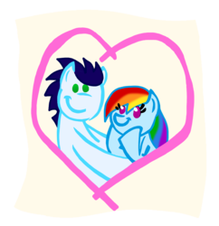 Size: 7130x7358 | Tagged: safe, artist:delphina34, rainbow dash, soarin', pony, g4, the perfect pear, absurd resolution, female, heart, male, ship:soarindash, shipping, straight
