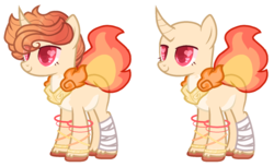 Size: 1024x626 | Tagged: safe, artist:wishing-well-artist, oc, oc only, oc:lucifer, pony, unicorn, bald, bandage, curved horn, horn, male, simple background, solo, stallion, transparent background