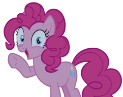 Size: 1500x1179 | Tagged: safe, artist:awsomejosh13, pinkie pie, earth pony, pony, g4, female, mare, open mouth, raised hoof, simple background, solo, transparent background, underhoof