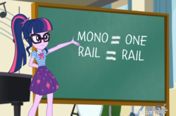 Size: 1461x969 | Tagged: safe, edit, edited screencap, screencap, sci-twi, twilight sparkle, equestria girls, g4, my little pony equestria girls: better together, overpowered (equestria girls), geode of telekinesis, male, meme, the simpsons, twilight sparkle's chalkboard